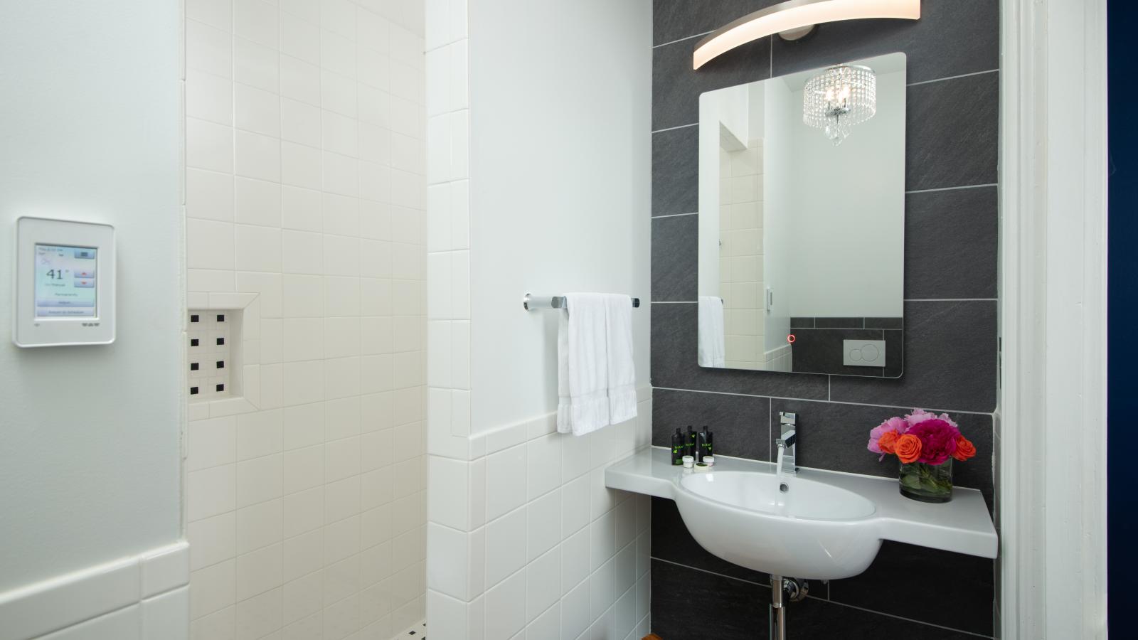 The Mariner New european toilet, shower, bath, vanity and heated floors